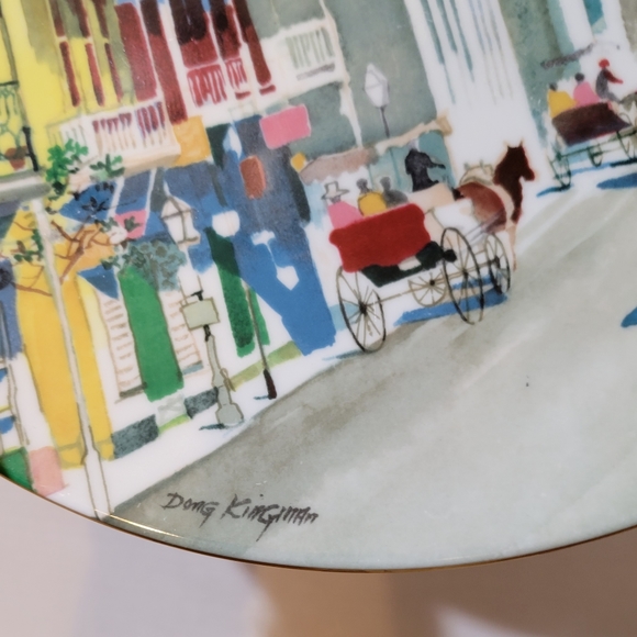 Vtg Porcelain "French Quarter" Ltd Ed.  Plate by Dong Kingman - Picture 2 of 4